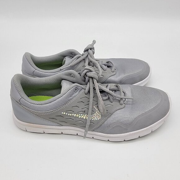 Nike Orive NM Sneakers Women’s Sz 9 Gray Silver Running 677136-007 Bling Swoosh - Picture 1 of 11